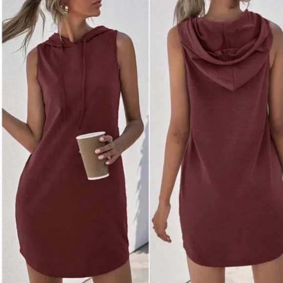Casual purple sleeveless hoodie dress LAST FEW - Picture 5 of 14